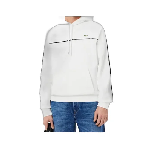 Tape-Trimmed Kangaroo-Pocket Hoodie