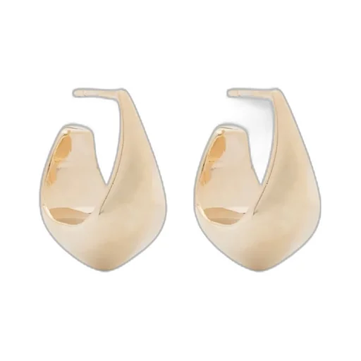 Sculpted Hoop Curved High-Shine Earrings