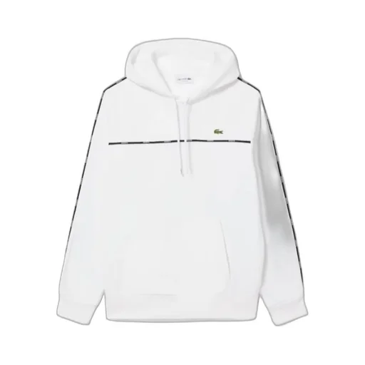 Tape-Trimmed Kangaroo-Pocket Hoodie