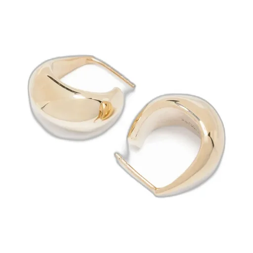 Sculpted Hoop Curved High-Shine Earrings
