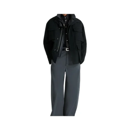 Long-Sleeved Buttoned-Cuff Pocket Overshirt