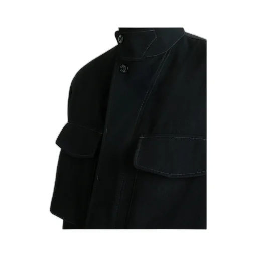 Long-Sleeved Buttoned-Cuff Pocket Overshirt