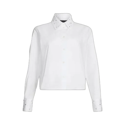 Rhinestone-Embellished Collar Shirt