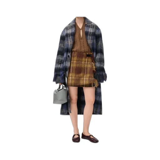 Plaid Fringed Mini Skirt