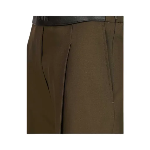 Logo Embossed Pleat Detail Trousers