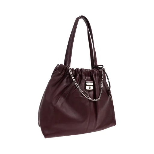 Chain-Embellished Shoulder Bag