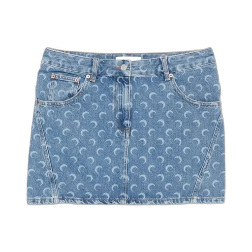 Allover Moon Printed Mini Skirt
