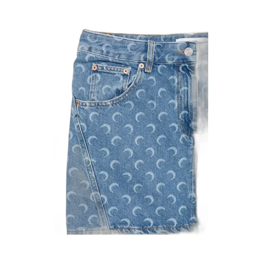 Allover Moon Printed Mini Skirt