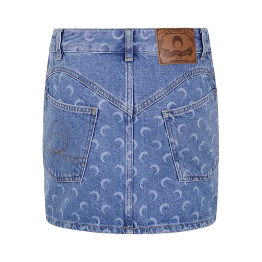 Allover Moon Printed Mini Skirt
