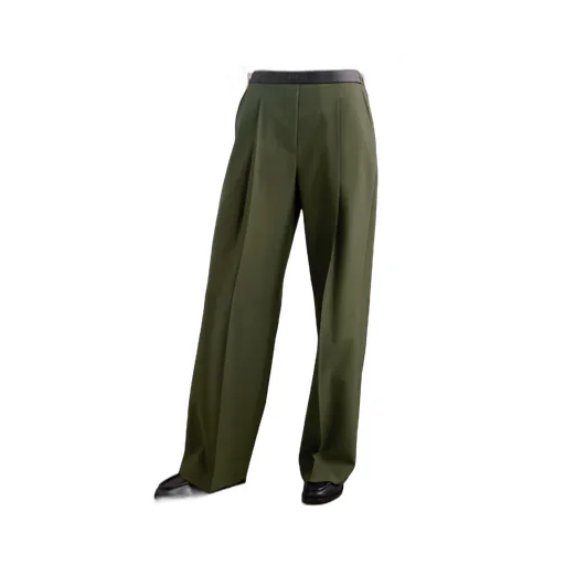 Logo Embossed Pleat Detail Trousers