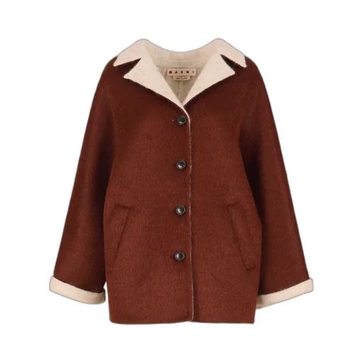 Contrast Lapel Flared-Sleeves Jacket