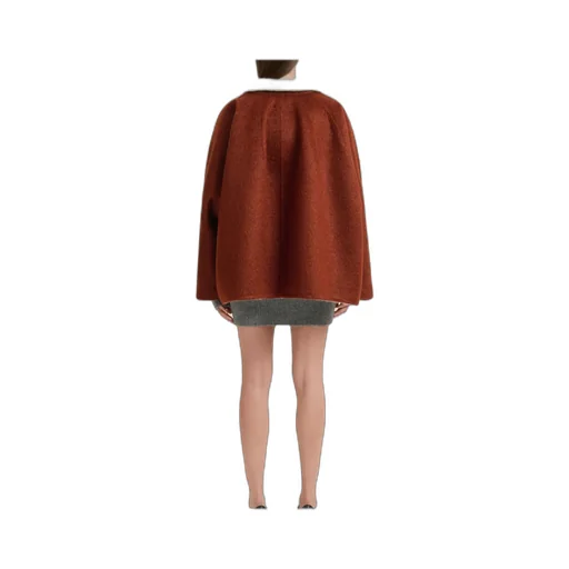 Contrast Lapel Flared-Sleeves Jacket