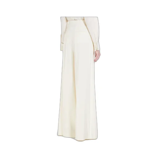 High-Waist Wide-Leg Pleated Trousers