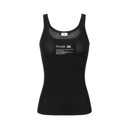 Lettering Detailed Knitted Top