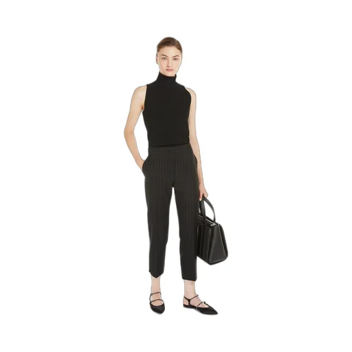 Pinstripe Cigarette Tube Casual Pants