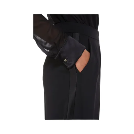 High-Waist Wide-Leg Pleated Trousers