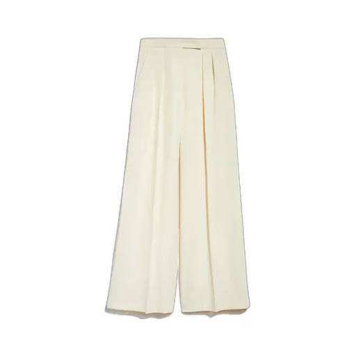 High-Waist Wide-Leg Pleated Trousers