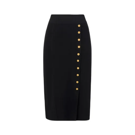 Button Embellished Knitted Skirt