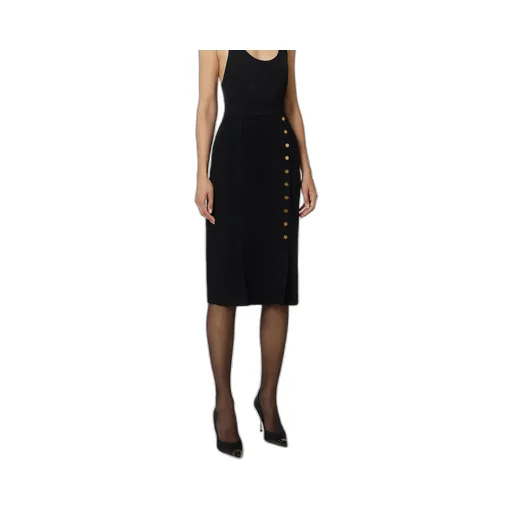 Button Embellished Knitted Skirt