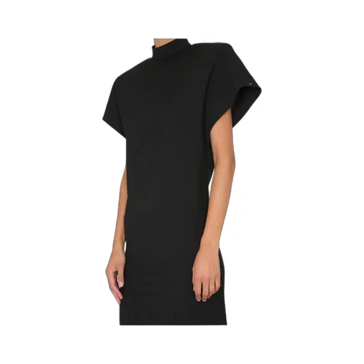 High-Necked Short-Sleeved Dress