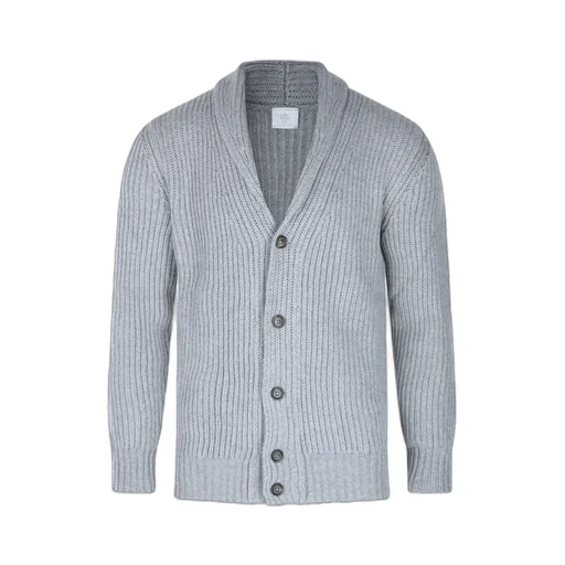 Ribbed Shawl-Collar Cardigan
