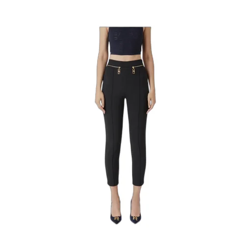 Straight-Leg Zip Detailed Crepe Trousers