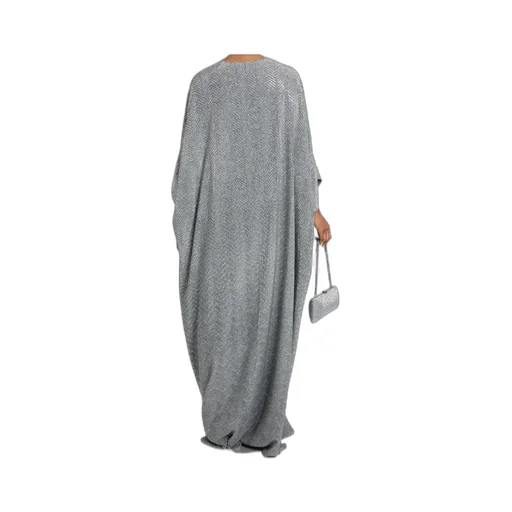 Long Pure Silk Kaftan With Hand-Applied Crystals