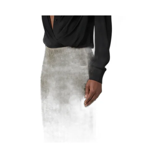 Crocodile-Effect Tulle Midi Skirt