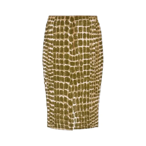Crocodile-Effect Tulle Midi Skirt