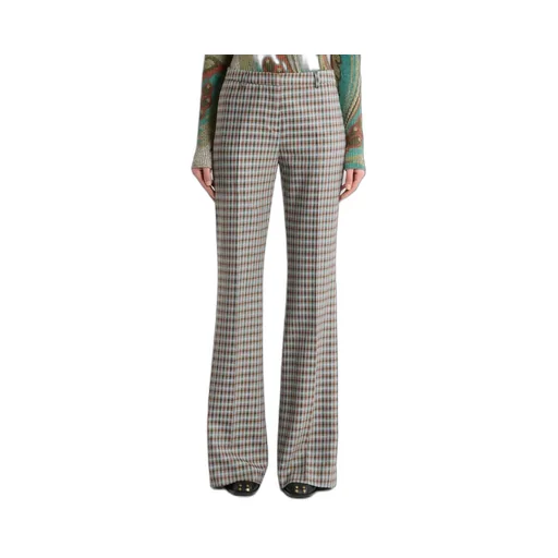 Wool-Blend Gingham Trousers