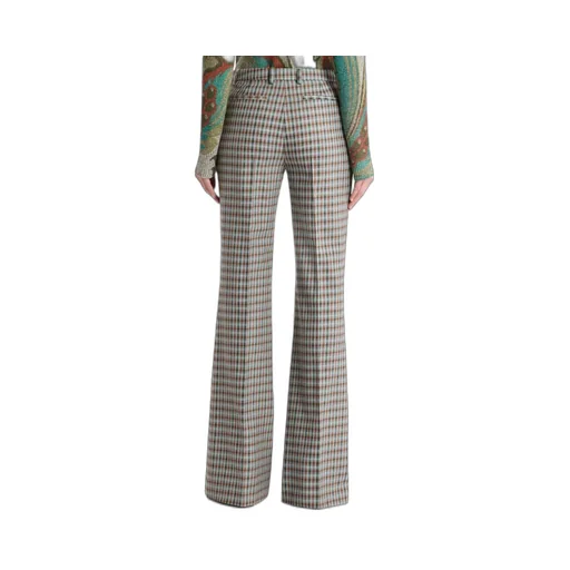 Wool-Blend Gingham Trousers