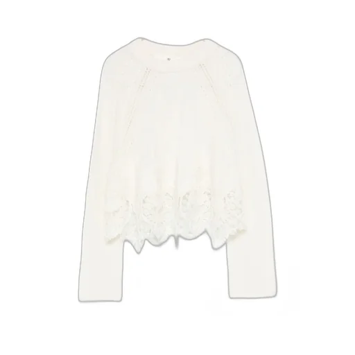 Lace-Trimmed Sweater