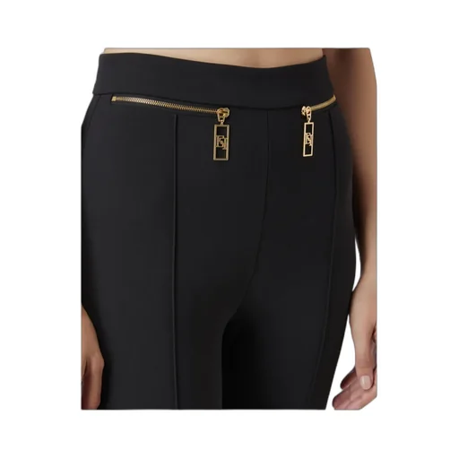 Straight-Leg Zip Detailed Crepe Trousers