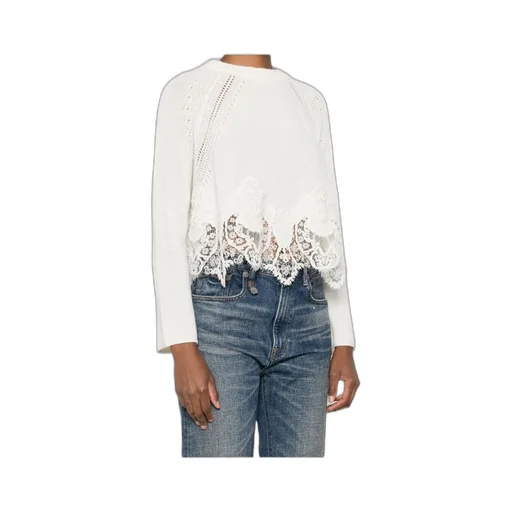 Lace-Trimmed Sweater