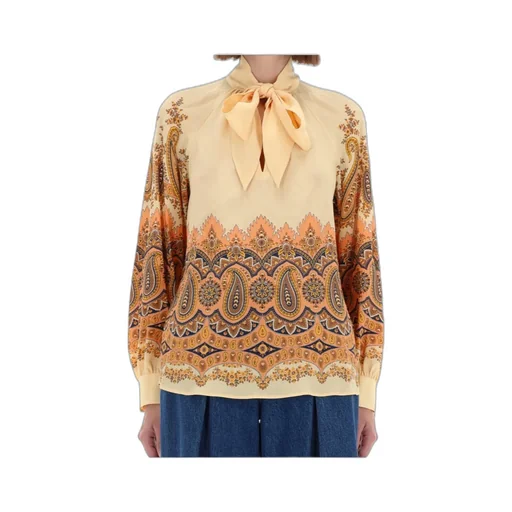 Tie-Up Paisley Printed Blouse