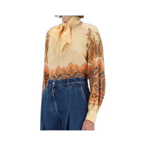 Tie-Up Paisley Printed Blouse