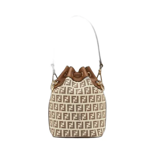 Mon Tresor Ff Jacquard Drawstring Bucket Bag