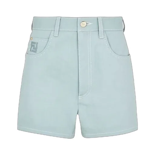 Ff Embroidered Denim Shorts