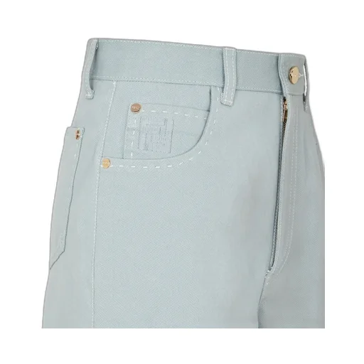 Ff Embroidered Denim Shorts
