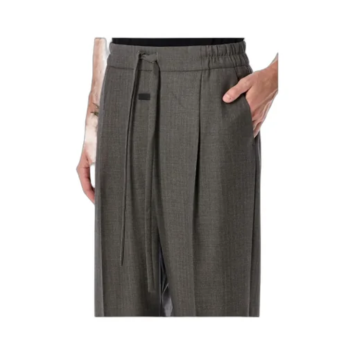 Chevron Drawstring Straight Pants