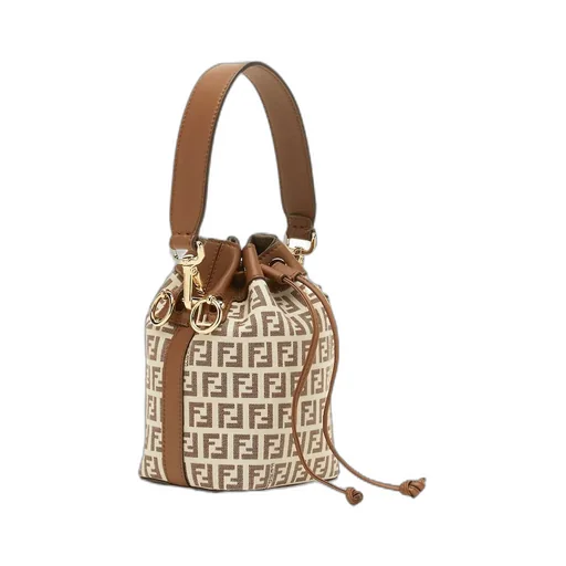 Mon Tresor Ff Jacquard Drawstring Bucket Bag