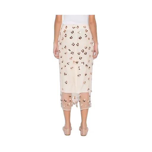 Flower-Detail Midi Skirt