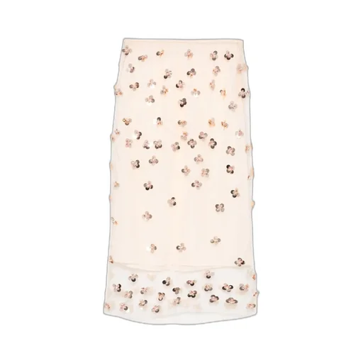 Flower-Detail Midi Skirt