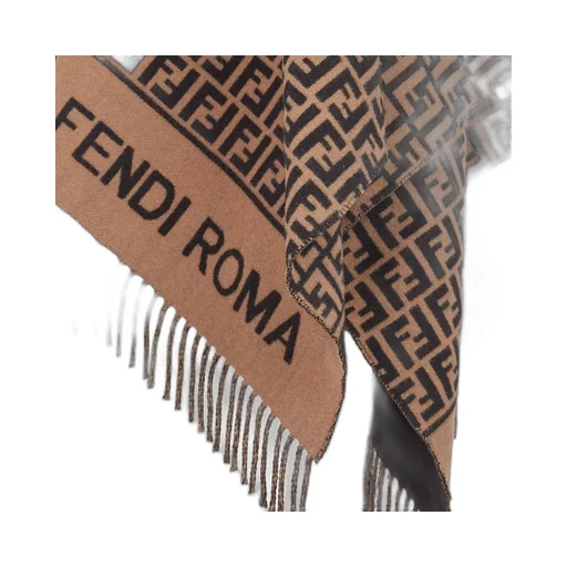 Ff Jacquard Fringed Poncho