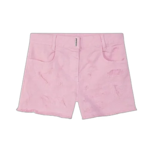 4G-Plaque Distressed-Effect Shorts