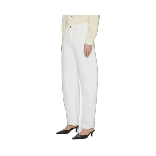Button Detailed Wide Leg Jeans