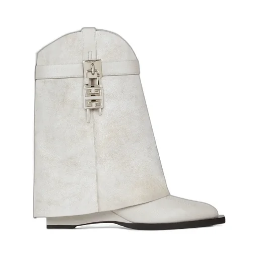 Shark Lock Cowboy Ankle Boots