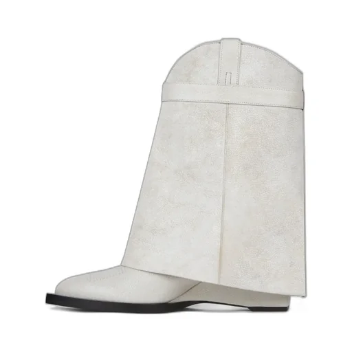 Shark Lock Cowboy Ankle Boots