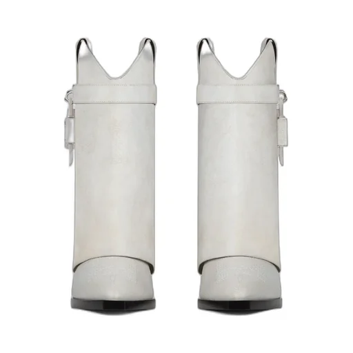 Shark Lock Cowboy Ankle Boots