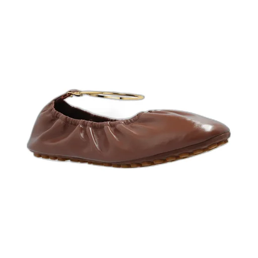 Ruched-Detail Ballerina Flats